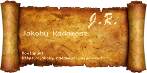 Jakoby Radamesz névjegykártya